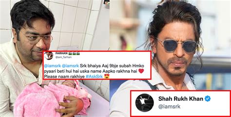 A Fan Asked SRK To Name His New Born Daughter And King Khan Gave An ...