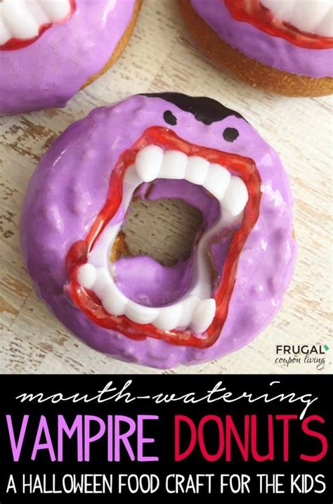 Dracula Halloween Donuts Vampire Food Craft Recipe Halloween Food