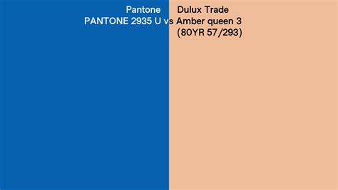 Pantone 2935 U Vs Dulux Trade Amber Queen 3 80YR 57 293 Side By Side