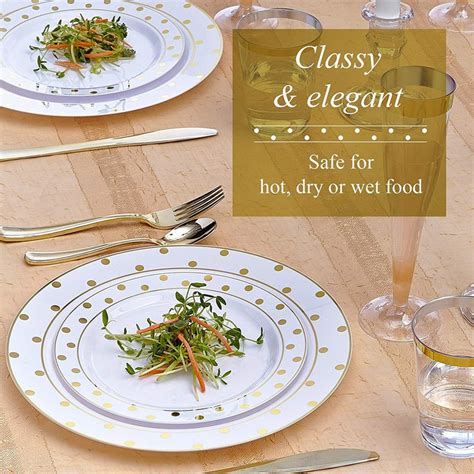 Plastic Party Plates for Wedding 20 PC Gold Charming - Etsy