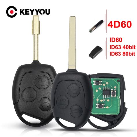 KEYYOU Mando A Distancia De 3 Botones Para Coche Llave Con Chip 4D60