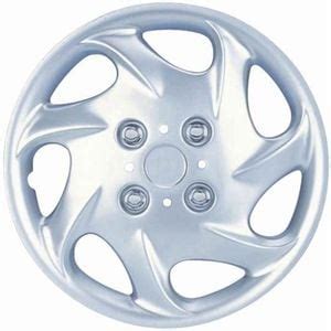 KT Silver 15in Plastic Universal Wheel Cover Hub Cap 4 Piece