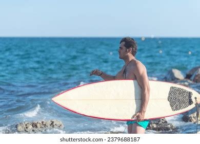 Man Naked Torso Standing On Beach Stock Photo 2379688187 Shutterstock