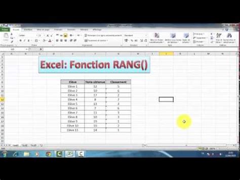 Ntroduire Imagen Formule Pour Faire Un Classement Sur Excel Fr