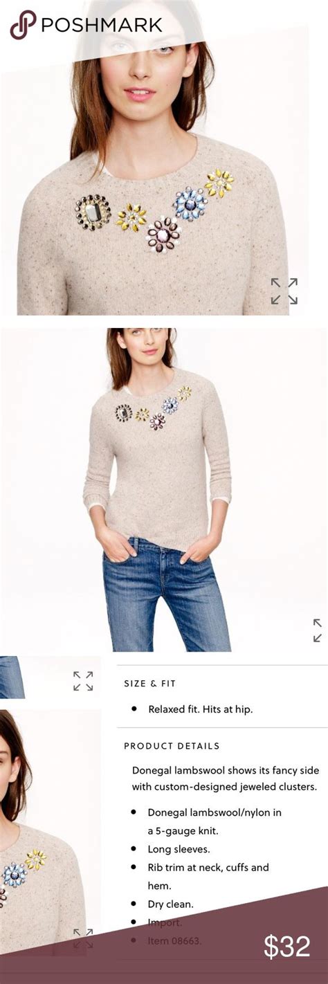 J Crew Jeweled Sweater Jeweled Sweater Sweaters Clothes Design