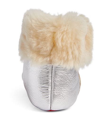 Christian Louboutin Kids Baby Bootie Nappa Leather And Shearling Boots