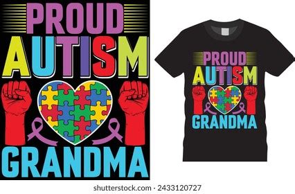 Proud Autism Grandma World Autism Day Stock Vector Royalty Free