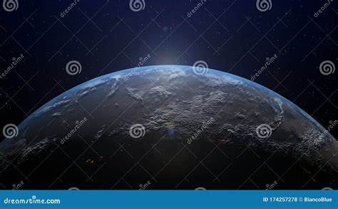 Earth with Sunrise at Horizon by 3d Rendering Stock Illustration - Illustration of background ...