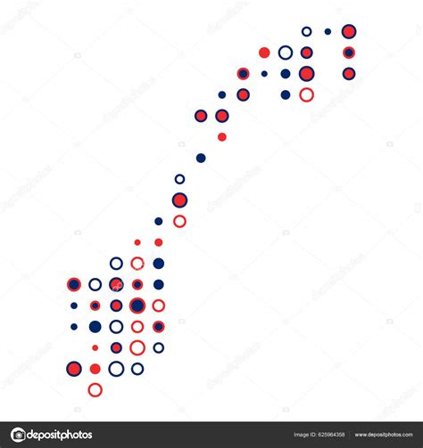 Ilustrasi Peta Pola Pixelated Siluet Norwegia Vektor Stok Oleh Yuriy