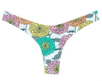 Items Similar To Floral Low Cut Bikini BOTTOMS ONLY Swimsuit Swimwear Women Bathing Suit