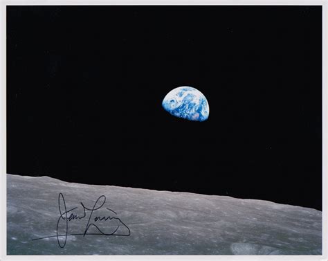 Apollo 8 Earthrise 10x8 Inch Photo Signed By Jim Lovell