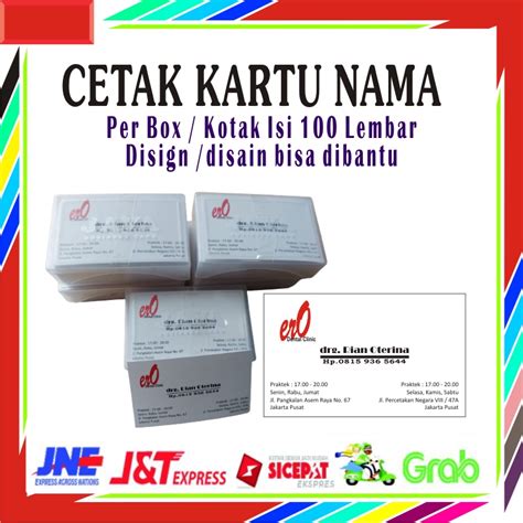 Jual Cetak Kartau Nama Name Card Full Color Bahan Art Carton