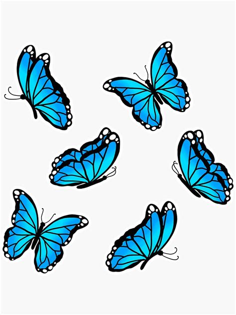 Blue Butterfly Pack 2 Sticker For Sale By Xz Designs Redbubble