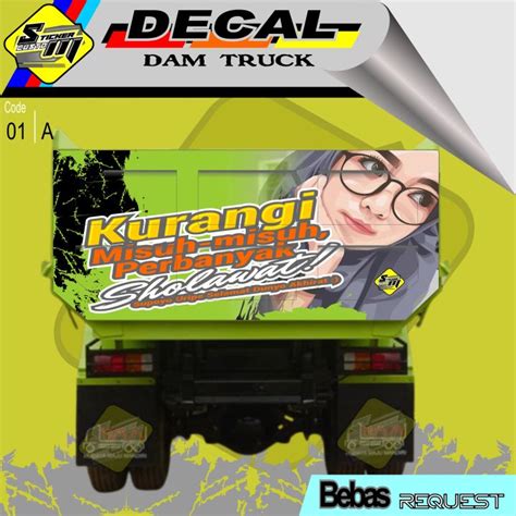 Decal Sticker Pintu Belakang Dam Truck Canter Ragasa Hino Bebas