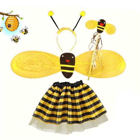 Asa De Abelha Para Fantasia - Fantasia De Abelha Kit Abelhinha Asa Varinha Tiara Saia Cosplay ...
