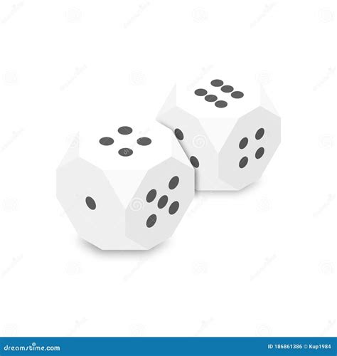 3d White Dice Vector Illustration Stock Vector Illustration Of