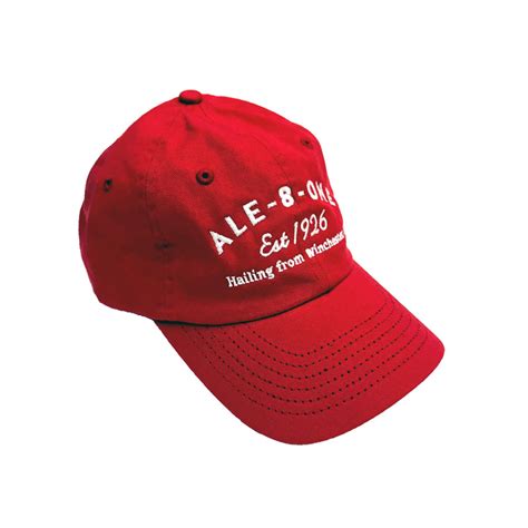red embroidered hat ale