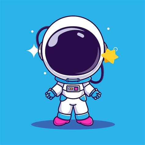 Um Bonito Desenho Animado Vetorial De Astronautas Vetor Premium