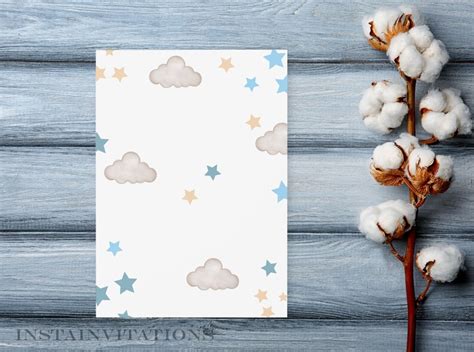 Editable Baby Shower Teddy Bear Invitation Hot Air Balloon Etsy