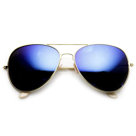 Large Metal Frame Aviator Flash Revo Lens Sunglasses Zerouv