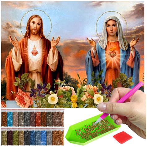 Haft Diamentowy Diamond Painting Mozaika Dla Dzieci D Jezus Maryja