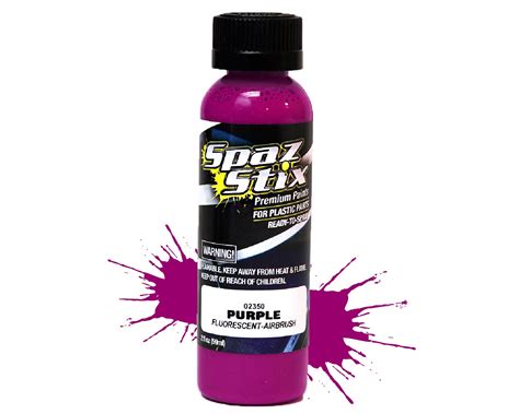 Spaz Stix Purple Fluorescent Airbrush Ready Paint 2oz Bottle SZX02350 ...