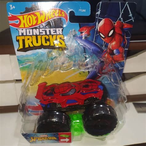 Monster Trucks Spider man Marvel 8 75 Hot Wheels Filme e Série Mattel Nunca Usado 81087703