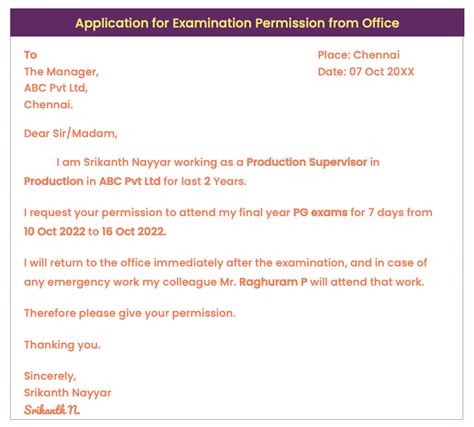 Applications For Examination Permission