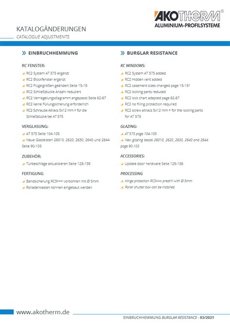 Catalogs AKOTHERM Aluminium Profilsysteme