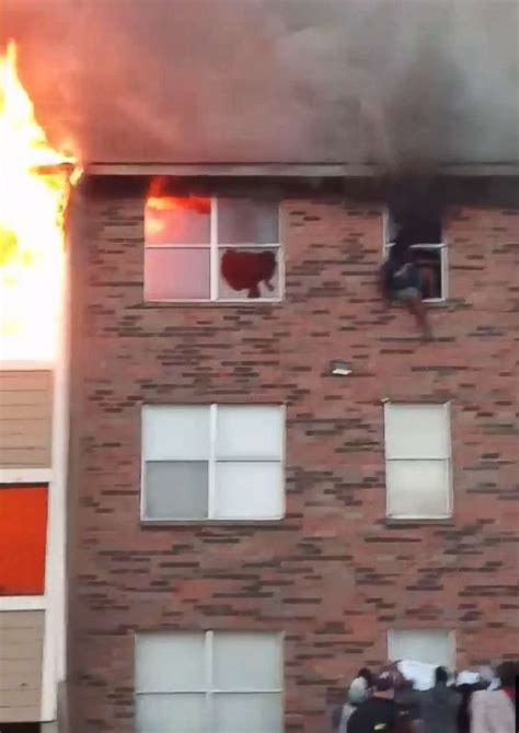 Video Shows Residents Jumping From Window Onto Mattresses To Escape