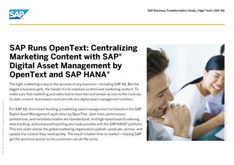 Sap Runs Opentext Centralizing Marketing Content With Sap®