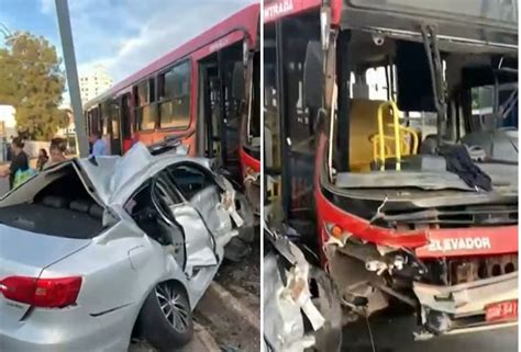 Acidente entre carro e ônibus deixa feridos na Avenida Tereza Cristina