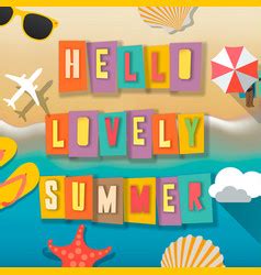 Hello Summer Poster Portrait Of Sexy Hot Girl Vector Image