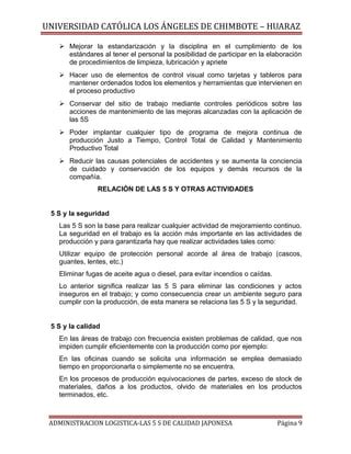 Monografía de administracion logística 5 s PDF