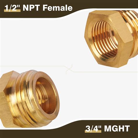 Snapklik JUWO 3 4 Male GHT X 1 2 NPT Female Connector Brass