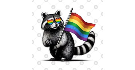 LGBT Raccoon Pride Flag Funny Gay Raccoon LGBTQ Rainbow Flag Lgbt Pride T Shirt TeePublic