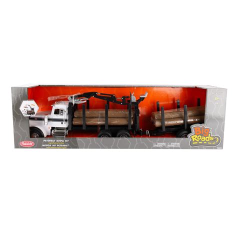 Tomy Ertl Toy Peterbilt 367 Logging Truck with Pup Trailer and Logs 46720 – Good's Store Online