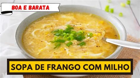 SOPA DE FRANGO MILHO YouTube