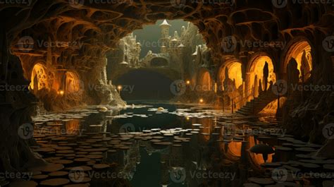 Mysterious Hidden Realm Painting. Generative AI 30462716 Stock Photo at