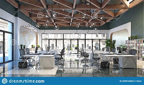 Contemporary office stock illustration. Illustration of decoration - 205016069