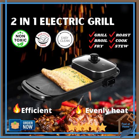 Korean In Electric Griller With Hotpot Samgyupsal Grill Pan Set With Hot Pot Korean Bbq