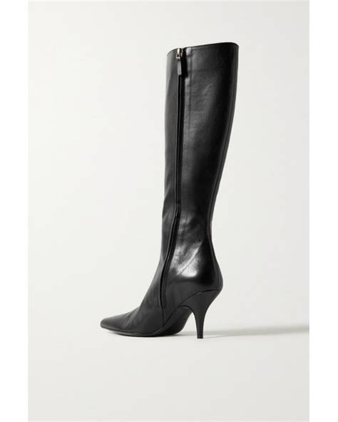 The Row Sling Leather Knee Boots In Black Lyst