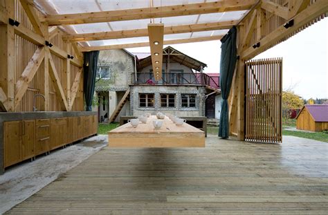 This Outdoor Dining Terrace Features A Console Table For 15 People