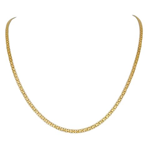 14 Karat Yellow Gold Ladies Polished Panther Link Chain Necklace Italy