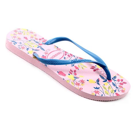 Sandália Havaianas Slim Romance Cf Feminina Rosa E Azul Netshoes