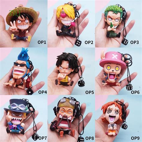 ZHJ Nueva Llegada Una Pieza Pvc Llavero Cosplay Luffy Nami Zoro Sanji