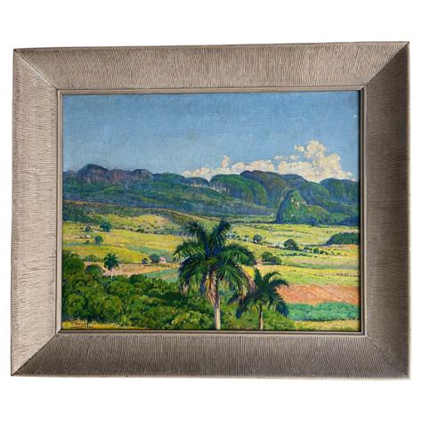 Domingo Ramos Cuban Landscape Oil on Canvas Painting For Sale at 1stDibs