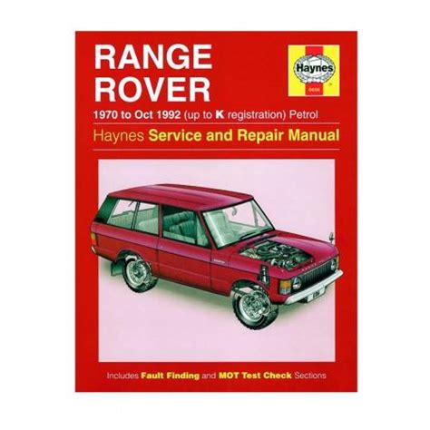 JC305 Haynes Workshop Manual Range Rover 1970 92