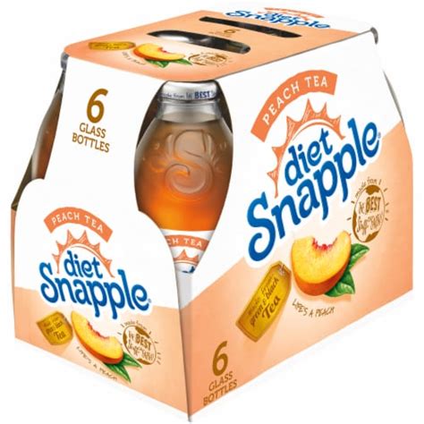 Snapple All Natural Diet Peach Tea, 6 bottles / 16 fl oz - Kroger