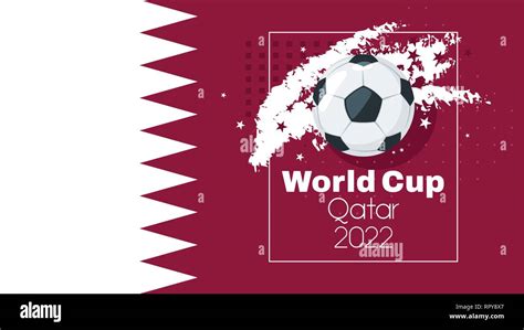 Soccer World Cup 2022 Tournament Design Banner Or Template With Leather